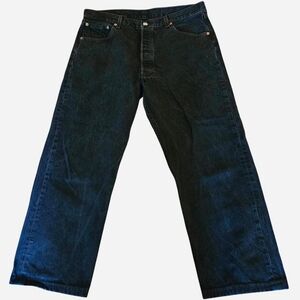 Vintage 90s Levis Button Fly Straight Leg Black Denim 36 Waist